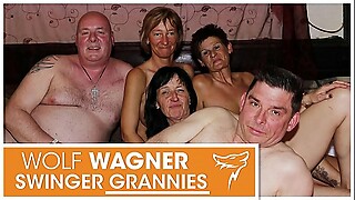 Unappealing elderly swinger couple puts on a gross and unhealthy show. Visit WolfWagner.com for more unattractive action.